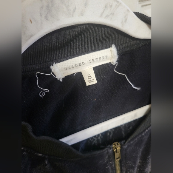 Bomber jacket, black acid wash, sz Small - Picture 6 of 6